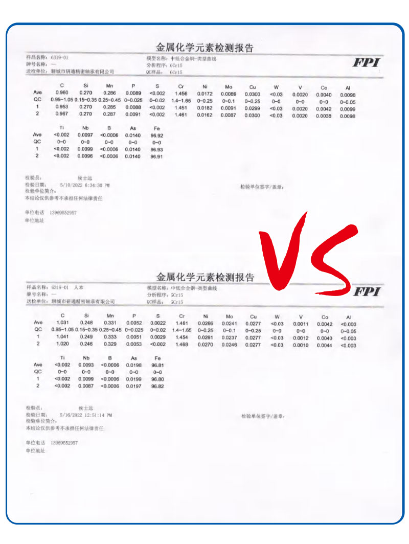 材质化学元素对⽐